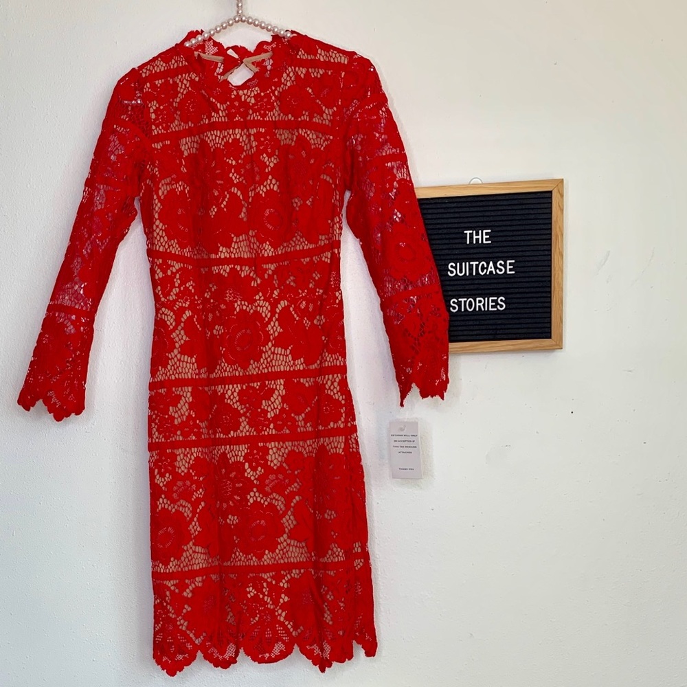 FOR LOVE AND LEMON red Rosetta lace dress - Picture 2 of 7